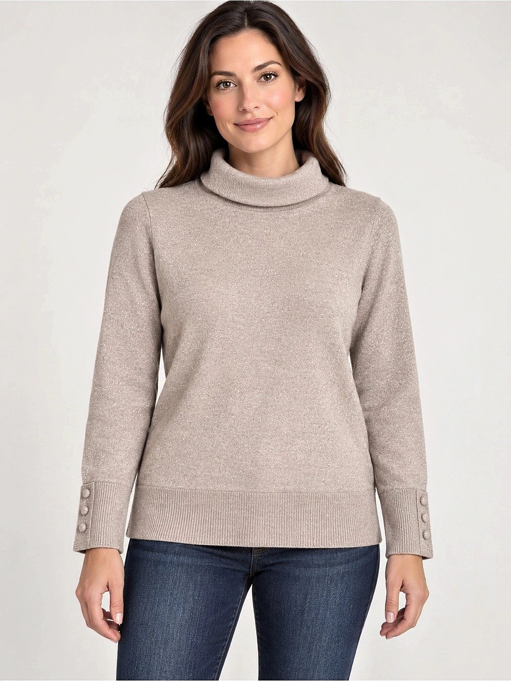 Talbots Perfect Turtleneck - Metallic Sweater Brown